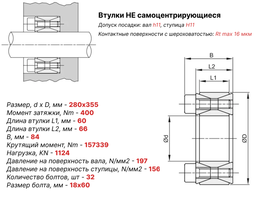 Чертеж втулка зажимная ВК40 280х355